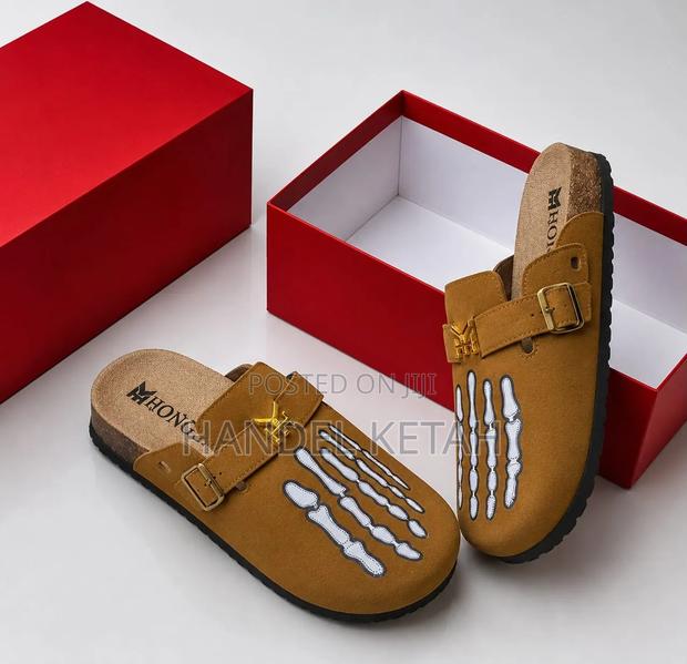 Unisex Skeleton Print Cork Sole Clogs / Boston Mules - thumbnail 4