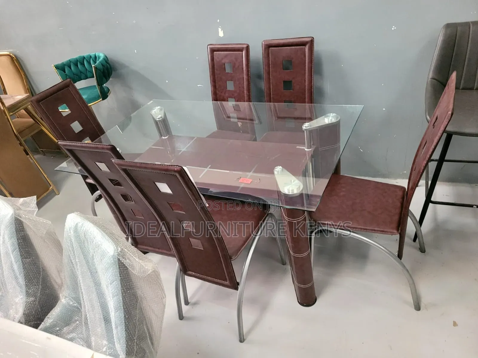 Glass Top Dinning Table Set