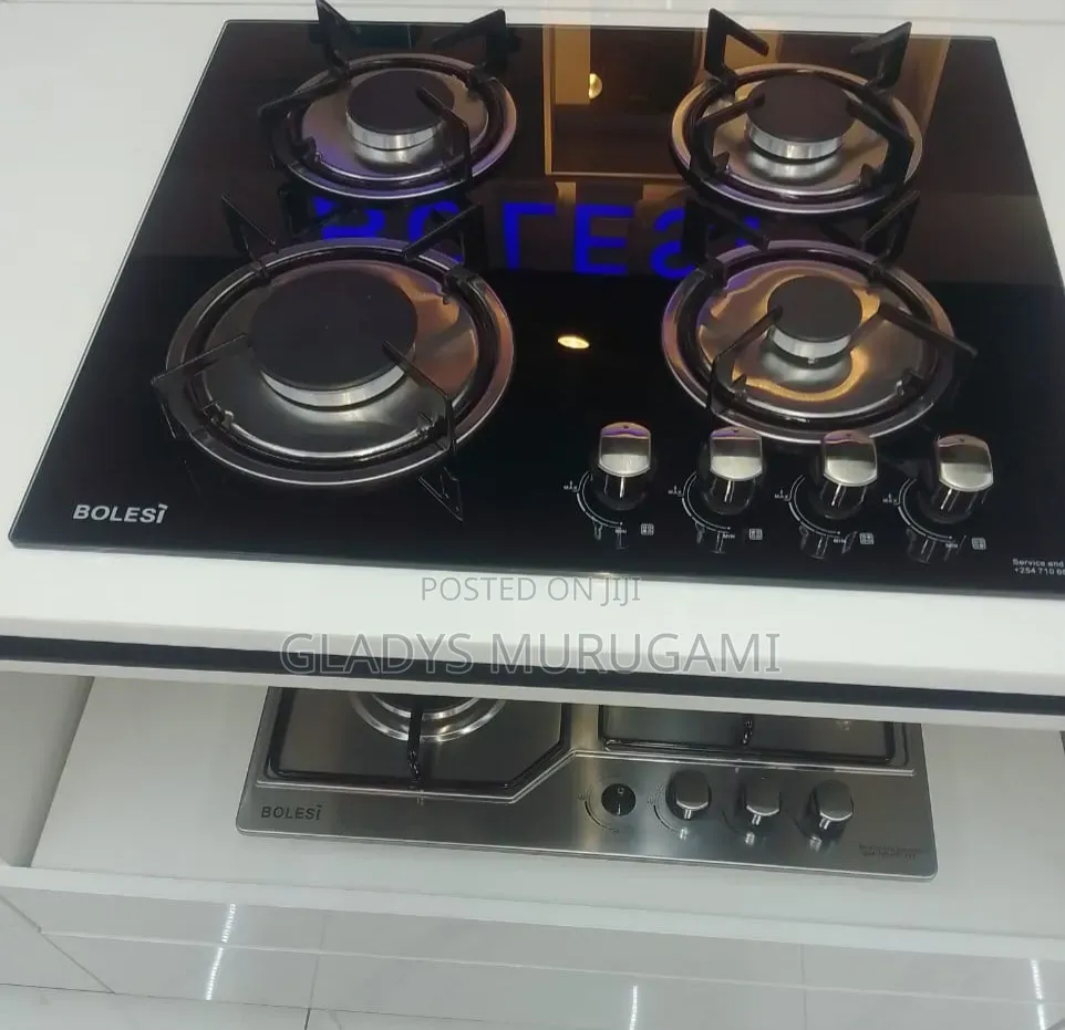 Bolesi Hob 4 Gas Burners Inbuilt Glass