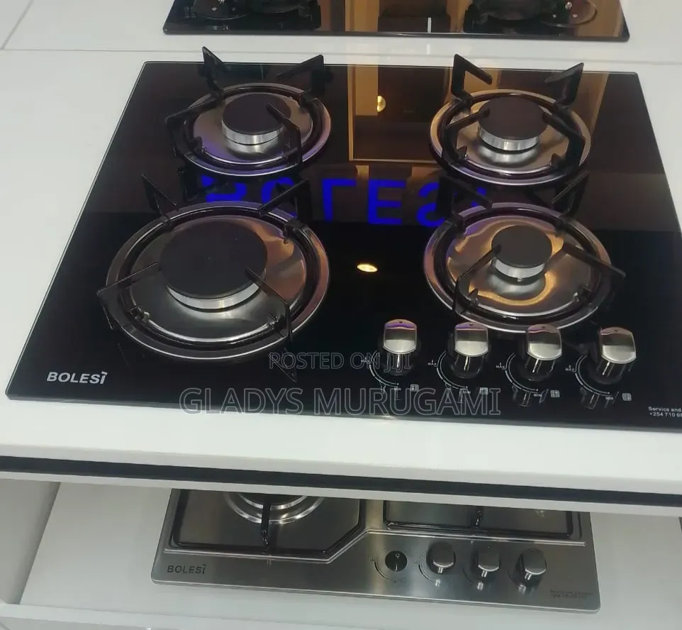 Bolesi Hob 4 Gas Burners Inbuilt Glass