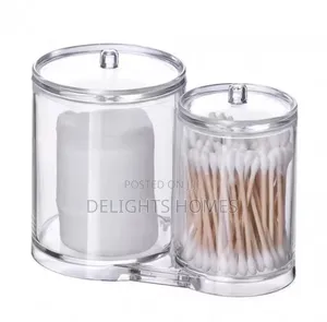 In 1 Acrylic Round Cotton Swab Holder/ Makeup Brush Holder-Alp