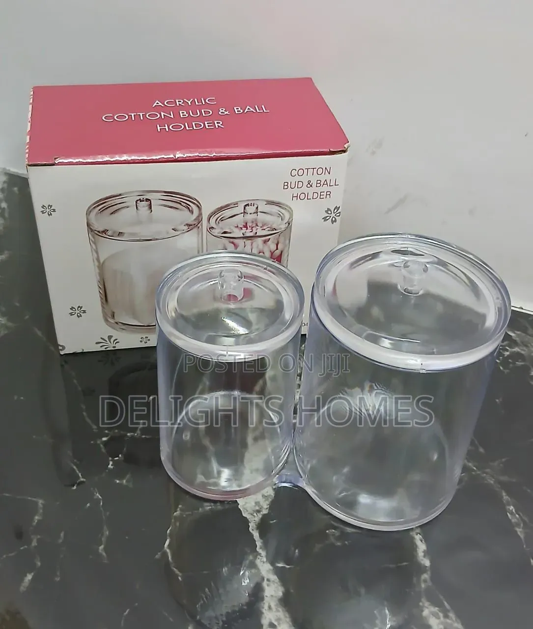 In 1 Acrylic Round Cotton Swab Holder/ Makeup Brush Holder-Alp