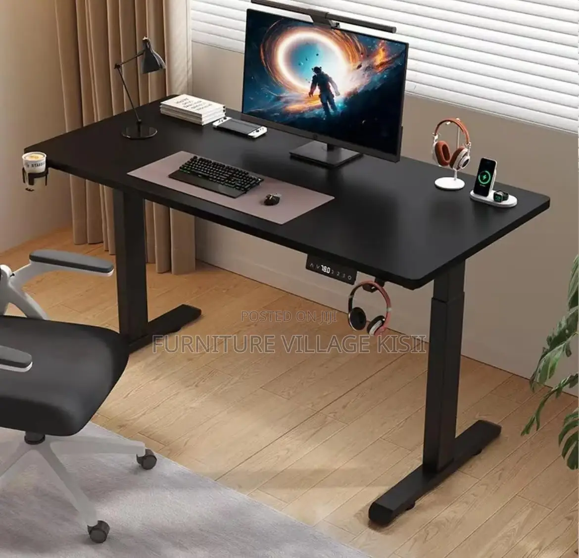 Office Furniture; 120cm Black Electric Adjustable Standing Table