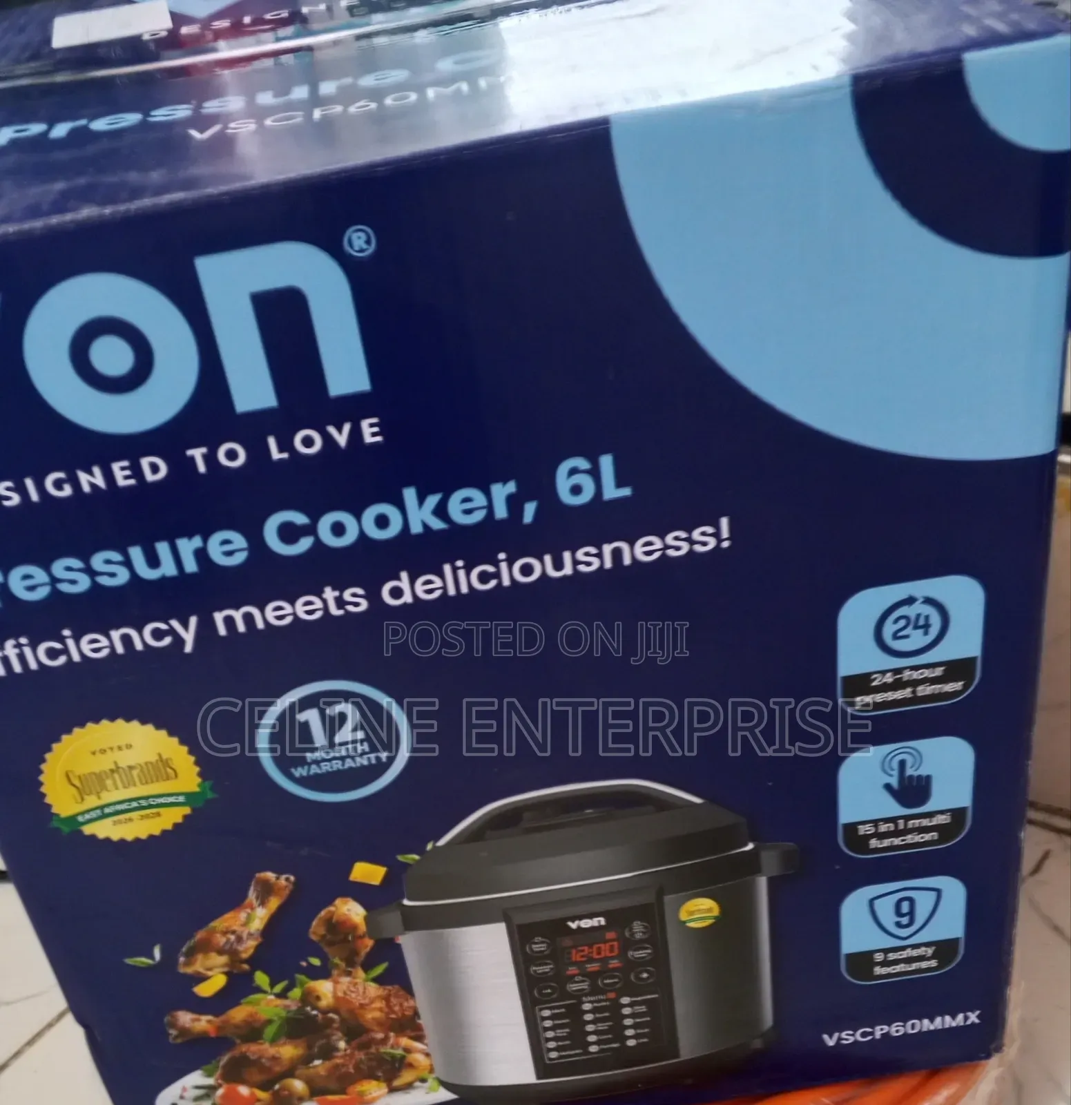 Von 6 Litre Digital Pressure Cooker With 24-Hour Timer