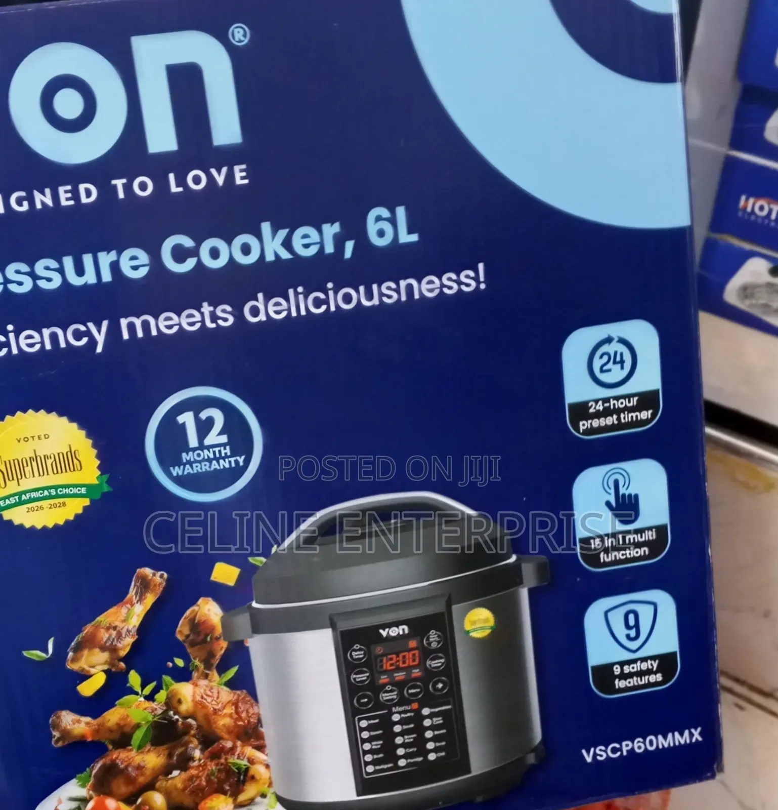 Von 6L Electric Pressure Cooker – 15-in-1 Multifunction