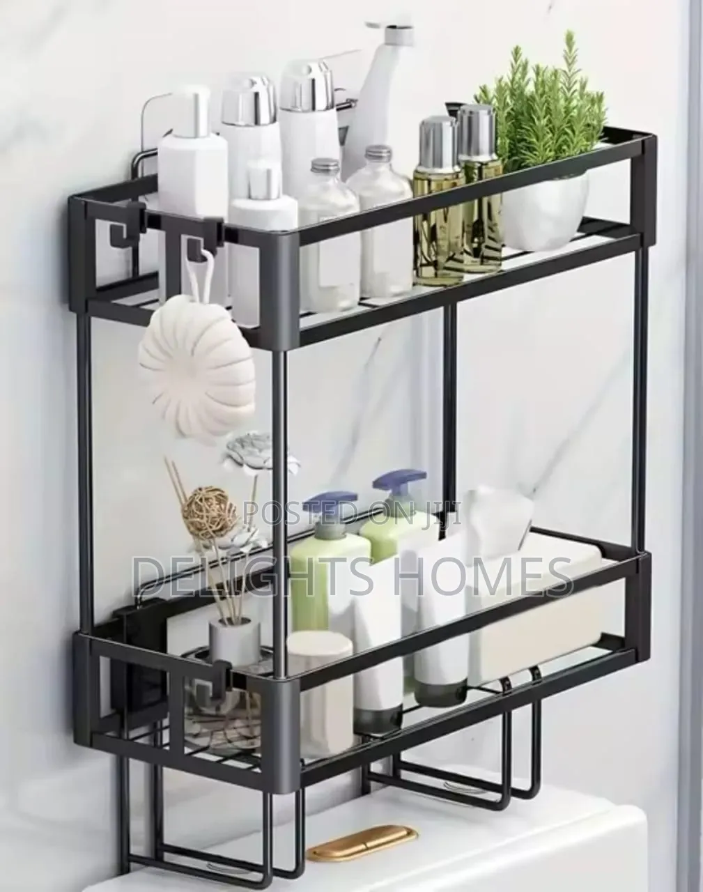 2 Tier Space-Saving Over the Toilet Storage Rack-Ca