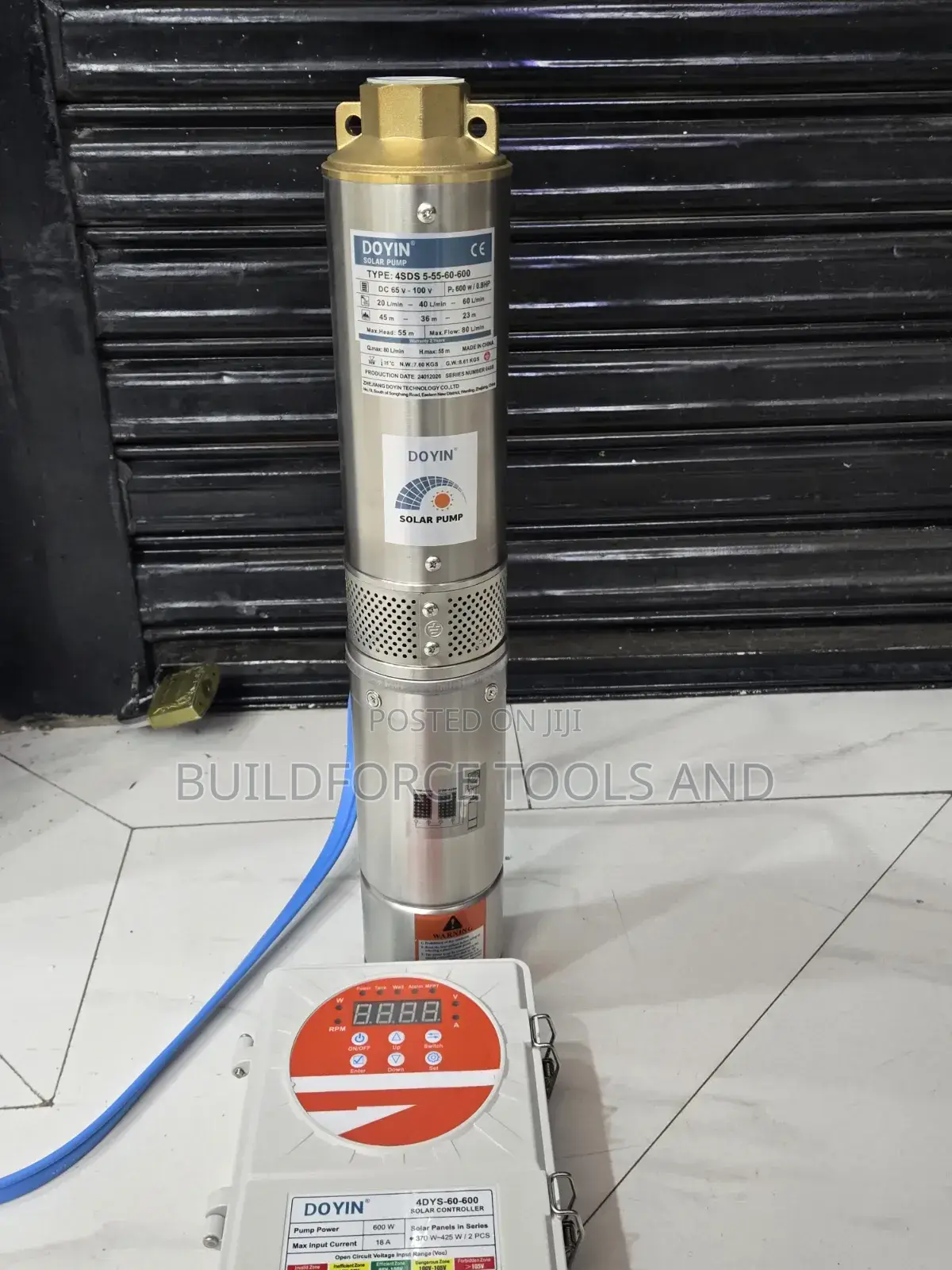 DOYIN 0.8Hp 600w 55m Solar Submersible Water Pump Model: 4SDS 5-55-60