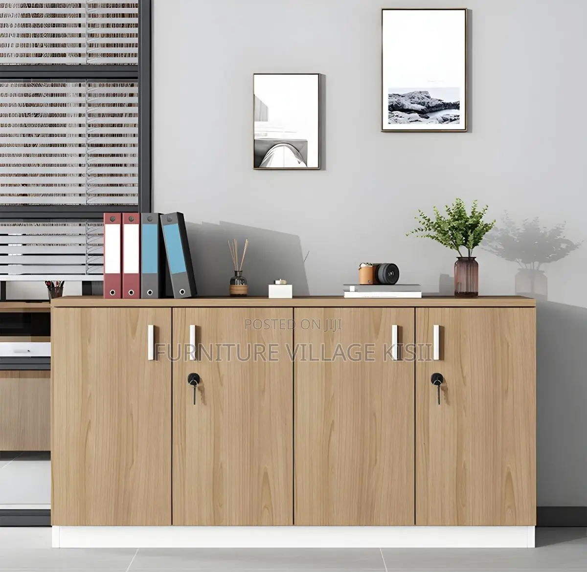 Office Furniture; Lockable 4 - Door Home Office Storage Credenza