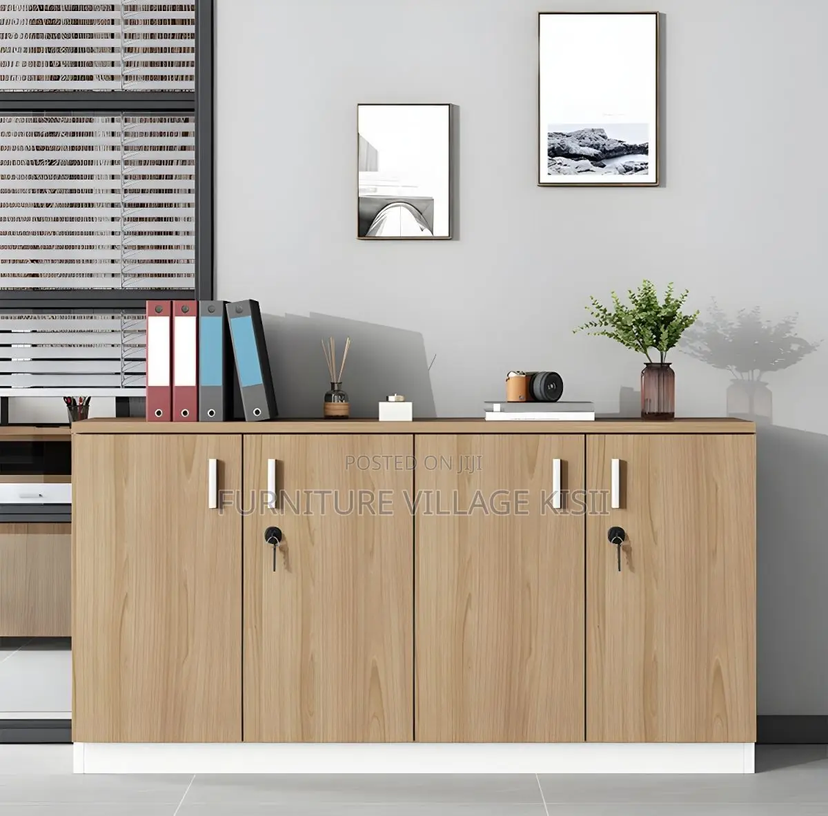 Office Furniture; Lockable 4 - Door Home Office Storage Credenza