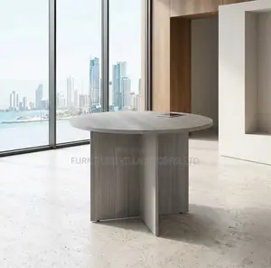 Meeting Table; Round Wooden 4 Seater Meeting Table