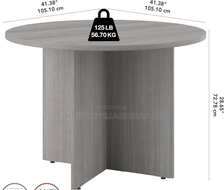 Meeting Table; Round Wooden 4 Seater Meeting Table