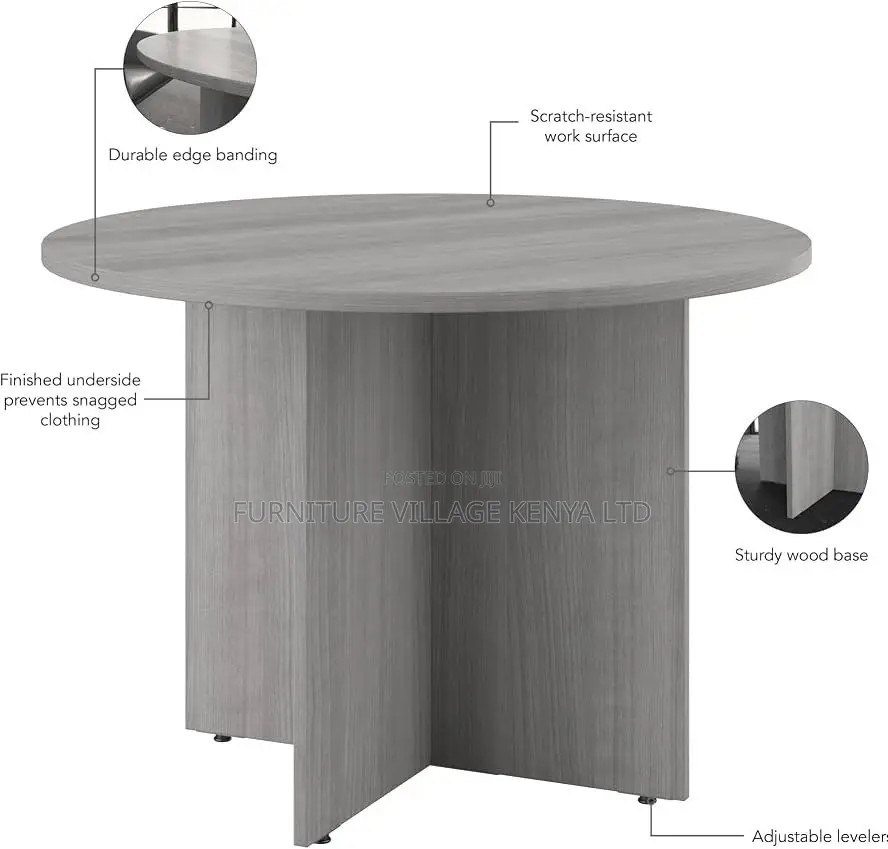 Meeting Table; Round Wooden 4 Seater Meeting Table