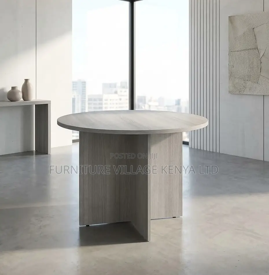 Meeting Table; Round Wooden 4 Seater Meeting Table