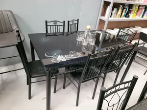 Black Glass Top Dinning Table