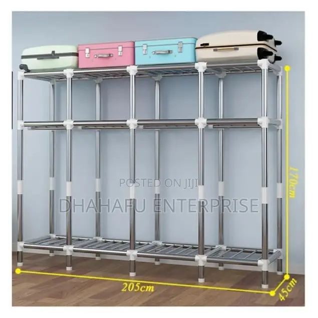 Heavy Duty Portable Wardrobe – Metal Frame, Dustproof Cover (170cm)