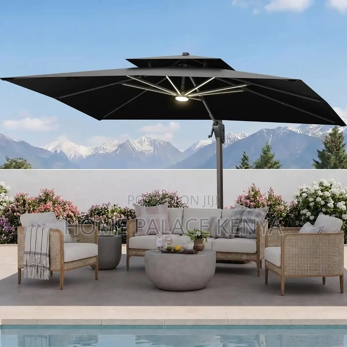 Garden Umbrella; Durable Garden Parasol for Outdoor Seating Areas