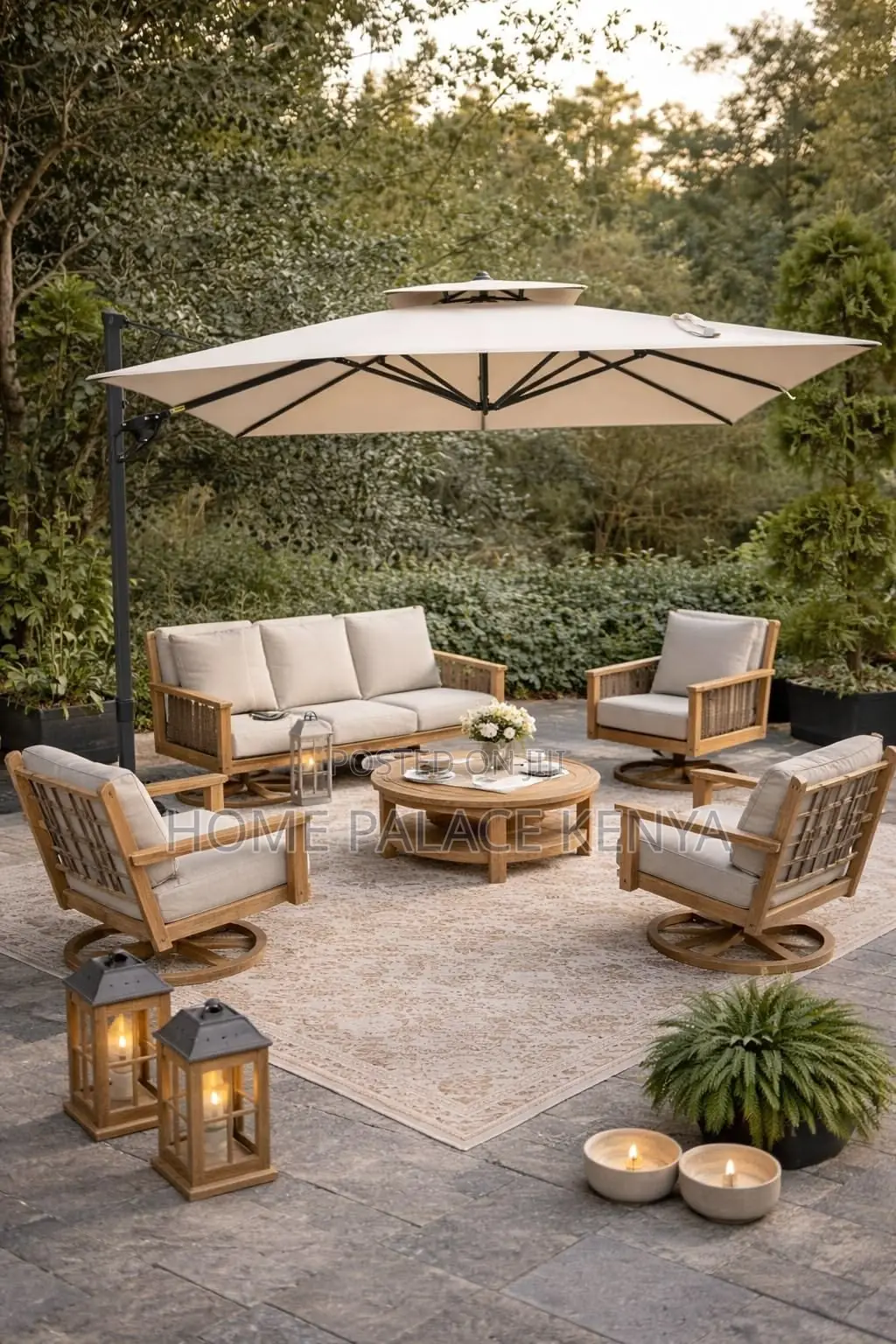 Garden Umbrella; Durable Garden Parasol for Outdoor Seating Areas