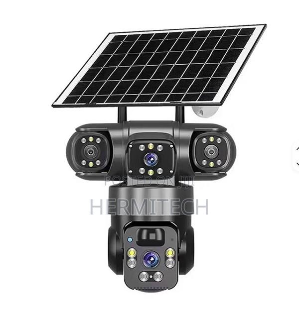 Triple Lens Outdoor 4G Solar Powered CCTV for Remote Monitoring