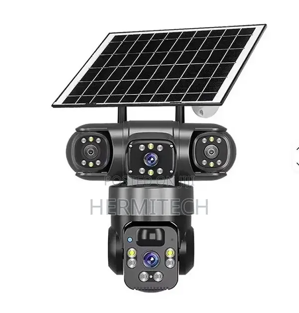 Triple Lens Outdoor 4G Solar Powered CCTV for Remote Monitoring