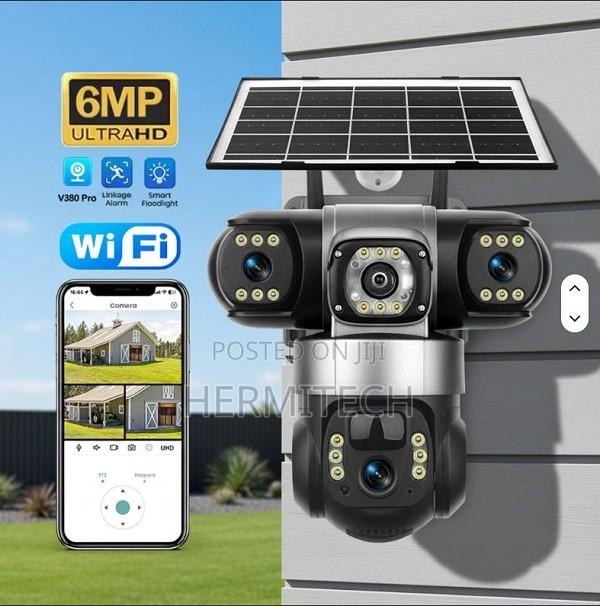 Triple Lens Outdoor 4G Solar Powered CCTV With SIM Card Support