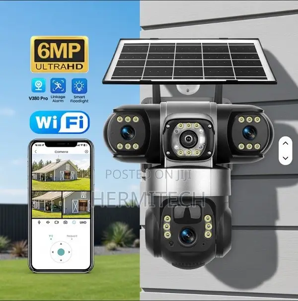 Triple Lens Outdoor 4G Solar Powered CCTV With SIM Card Support