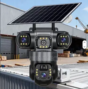 Triple Lens Outdoor 4G Solar Powered CCTV With Solar Charging
