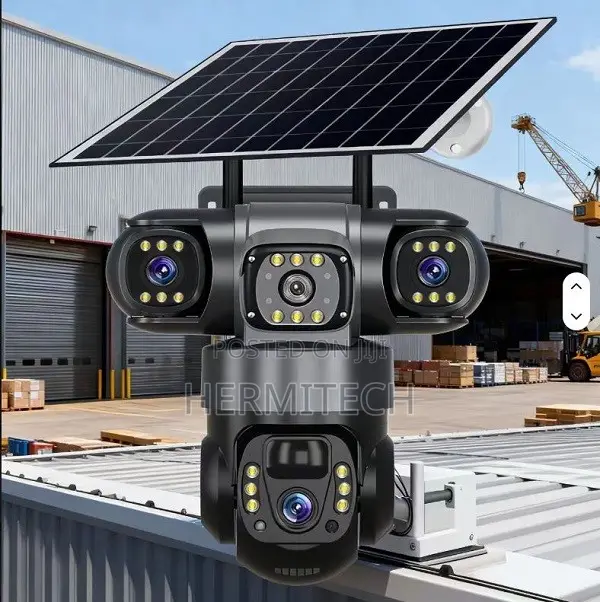 Triple Lens Outdoor 4G Solar Powered CCTV With Solar Charging