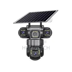 Triple Lens Outdoor 4G Solar Powered CCTV With Wide Area Coverage