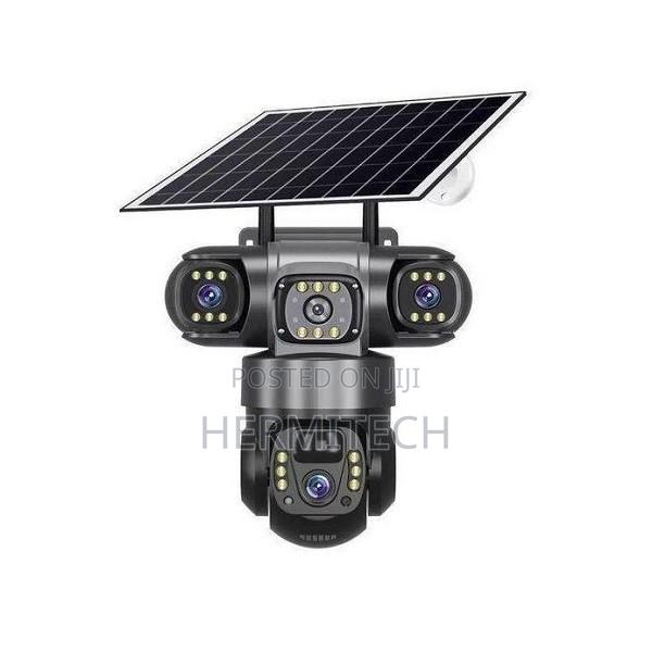 Triple Lens Outdoor 4G Solar Powered CCTV With Wide Area Coverage