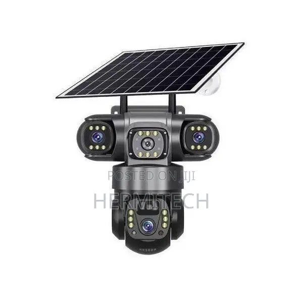 Triple Lens Outdoor 4G Solar Powered CCTV With Wide Area Coverage