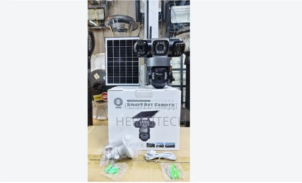 Triple Lens Outdoor 4G Solar Powered CCTV With Outdoor Protection