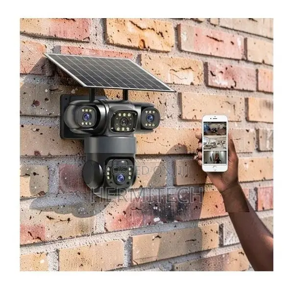 Triple Lens Outdoor 4G Solar Powered CCTV With Phone Notifications