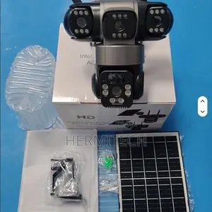 Triple Lens Outdoor 4G Solar Powered CCTV With SD Card Recording