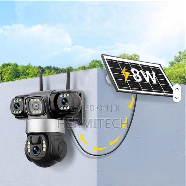 . Triple Lens Outdoor 4G Solar Powered CCTV With 4G SIM Connectivity