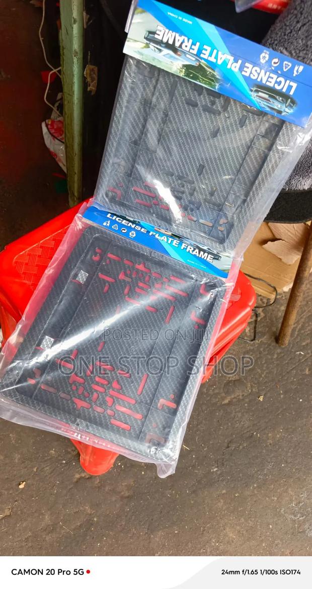 2 Squares Carbon Fiber Style New Generation Number Plates Holder Set