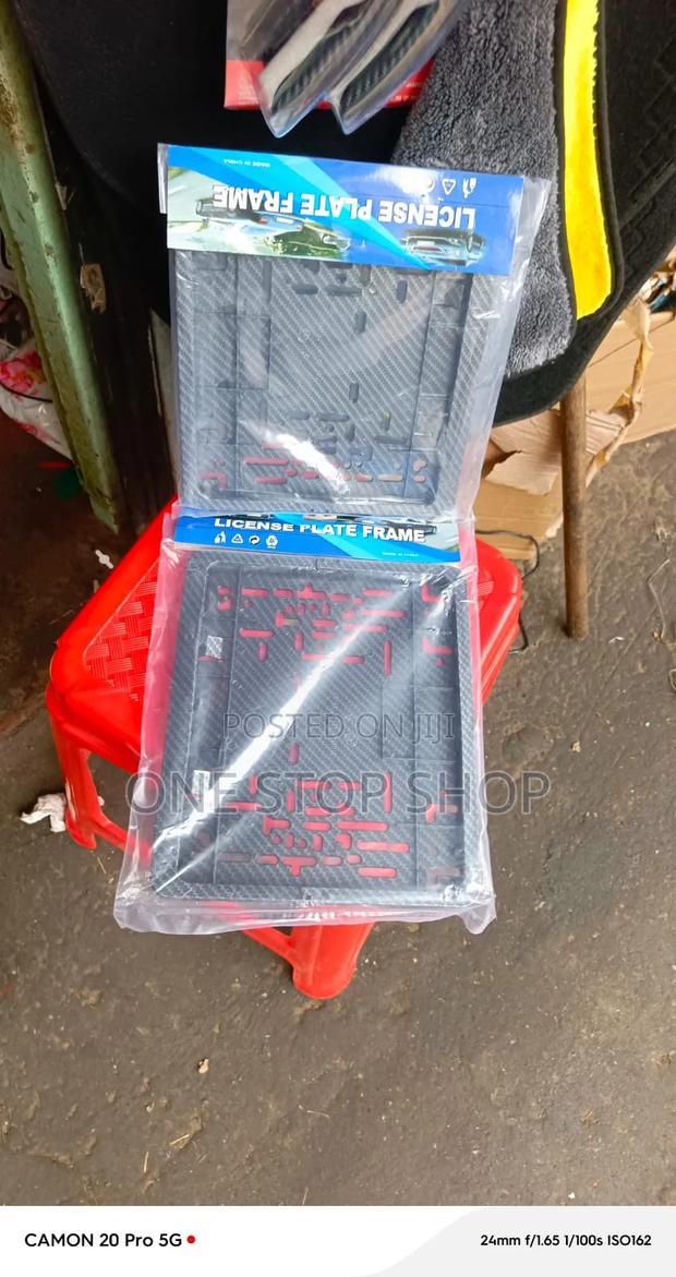 Kenya New Generation License Carbon Pattern Plates Holders No Drilling - main view
