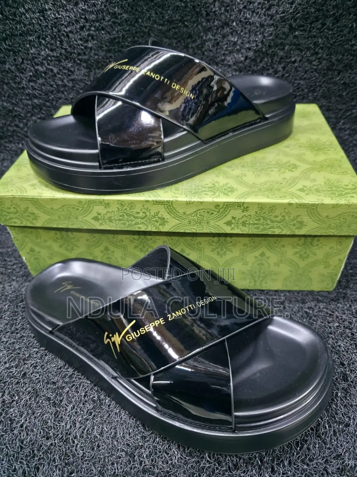 Giuseppe Zanotti Patent Leather Crisscroas Sandals