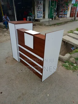 Modern Brown White Reception Desk