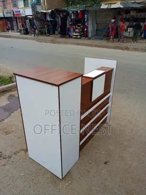 Modern Brown White Reception Desk