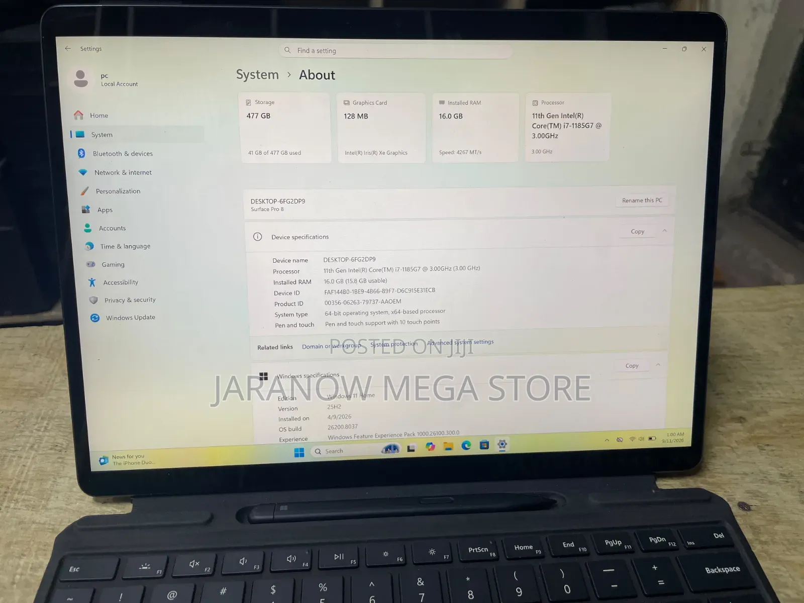 Laptop Microsoft Surface Pro 8 16GB Intel Core i7 SSD 512GB