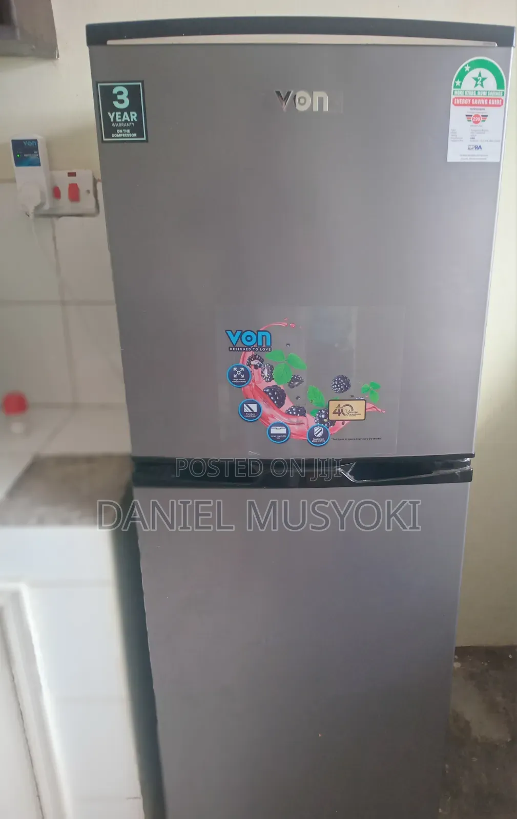 Von 138L Double Door Fridge – Energy Saving (Perfect Condition)