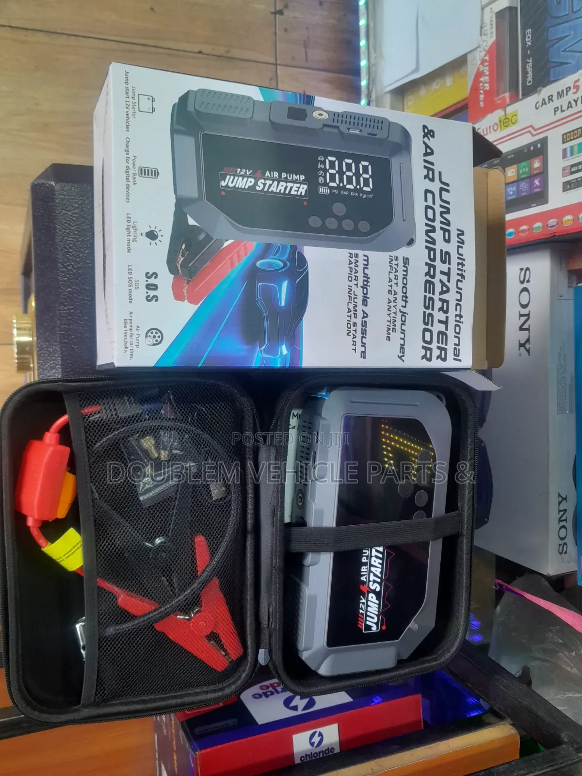 Multi-Function Jump Starter and Air Compressor/Air Pump 120,000mAh