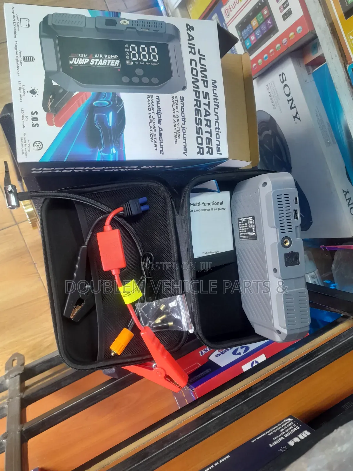 Multi-Function Jump Starter and Air Compressor/Air Pump 120,000mAh