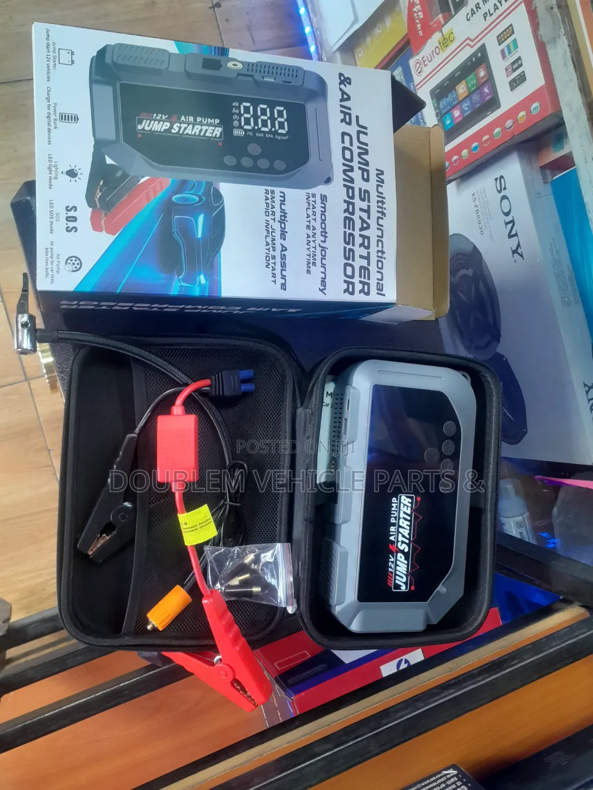 Multi-Function Jump Starter and Air Compressor/Air Pump 120,000mAh