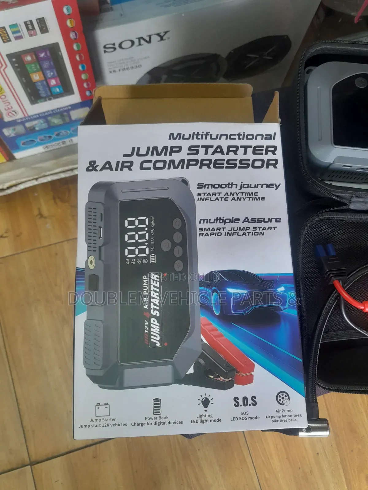 Multi-Function Jump Starter and Air Compressor/Air Pump 120,000mAh