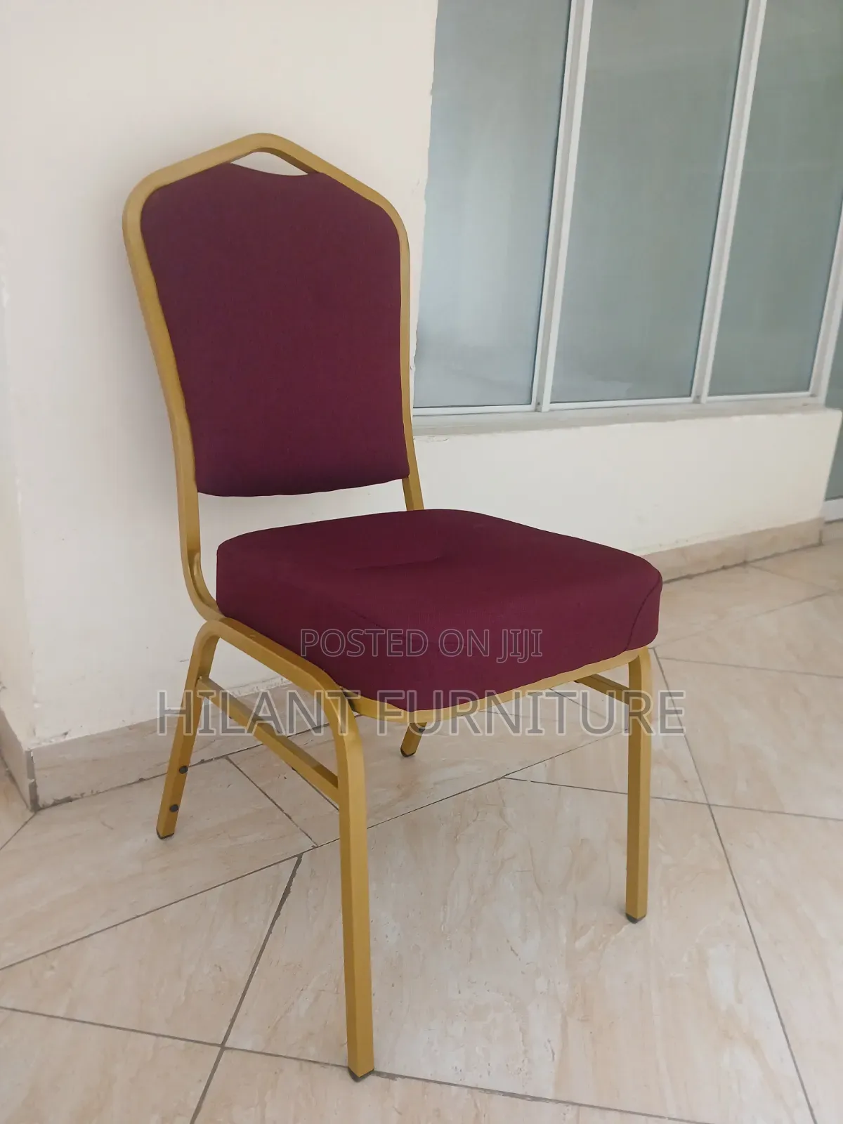 Premium Burgundy Gold Banquet Chair