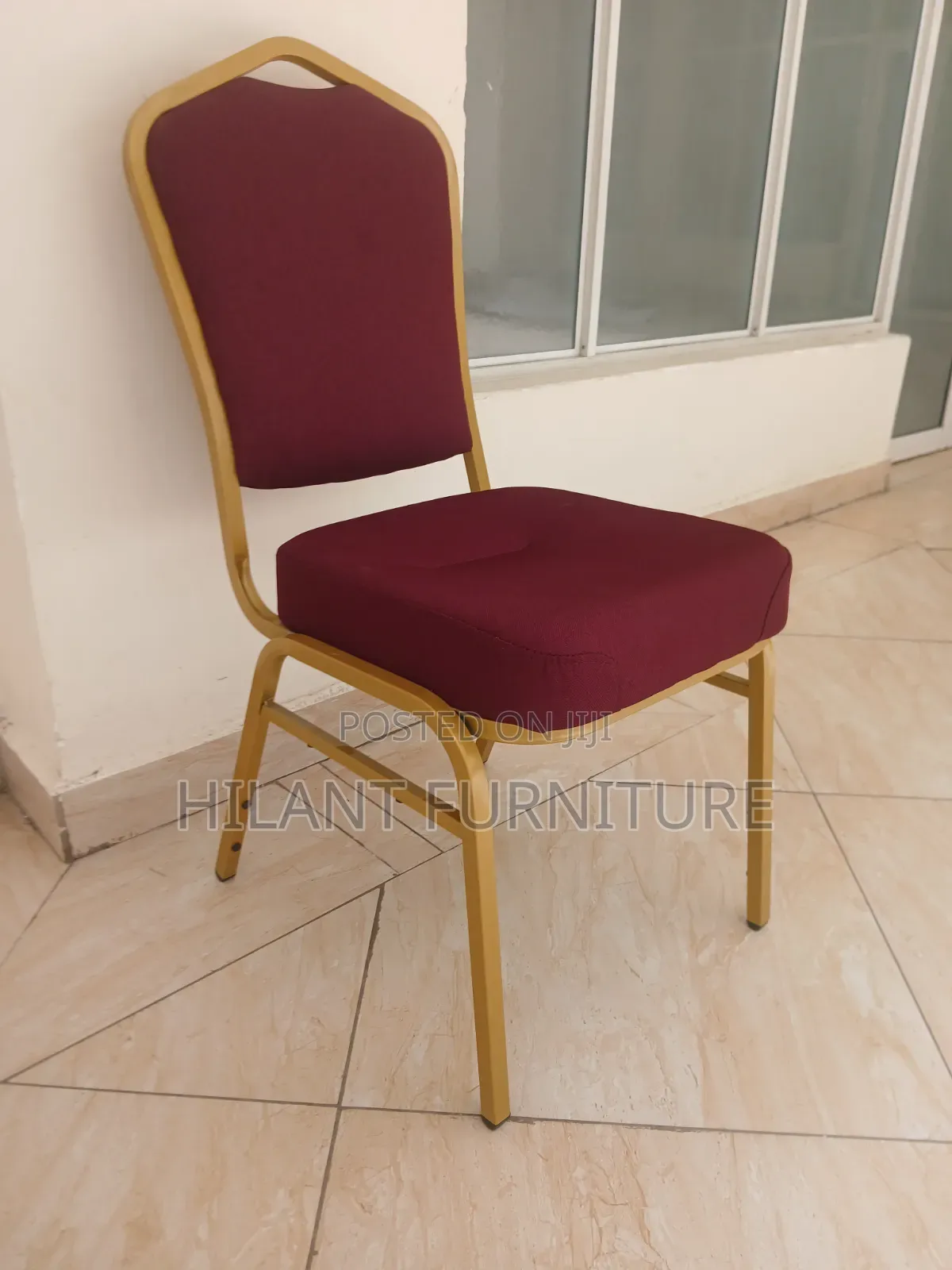 Premium Burgundy Gold Banquet Chair
