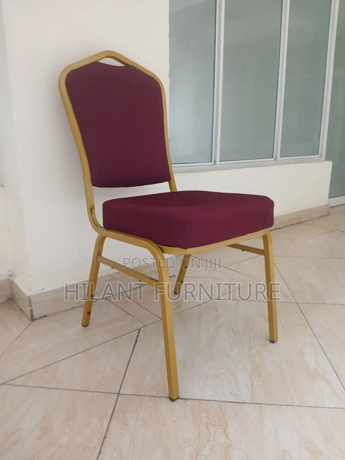 Premium Burgundy Gold Banquet Chair