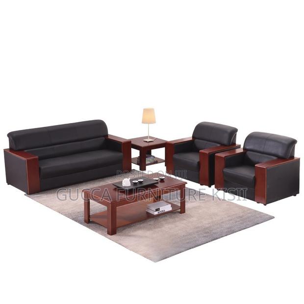 Sofa; 5-Seater Mahogany Office Sofa - thumbnail 10