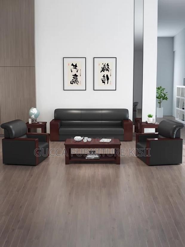 Sofa; 5-Seater Mahogany Office Sofa - thumbnail 5